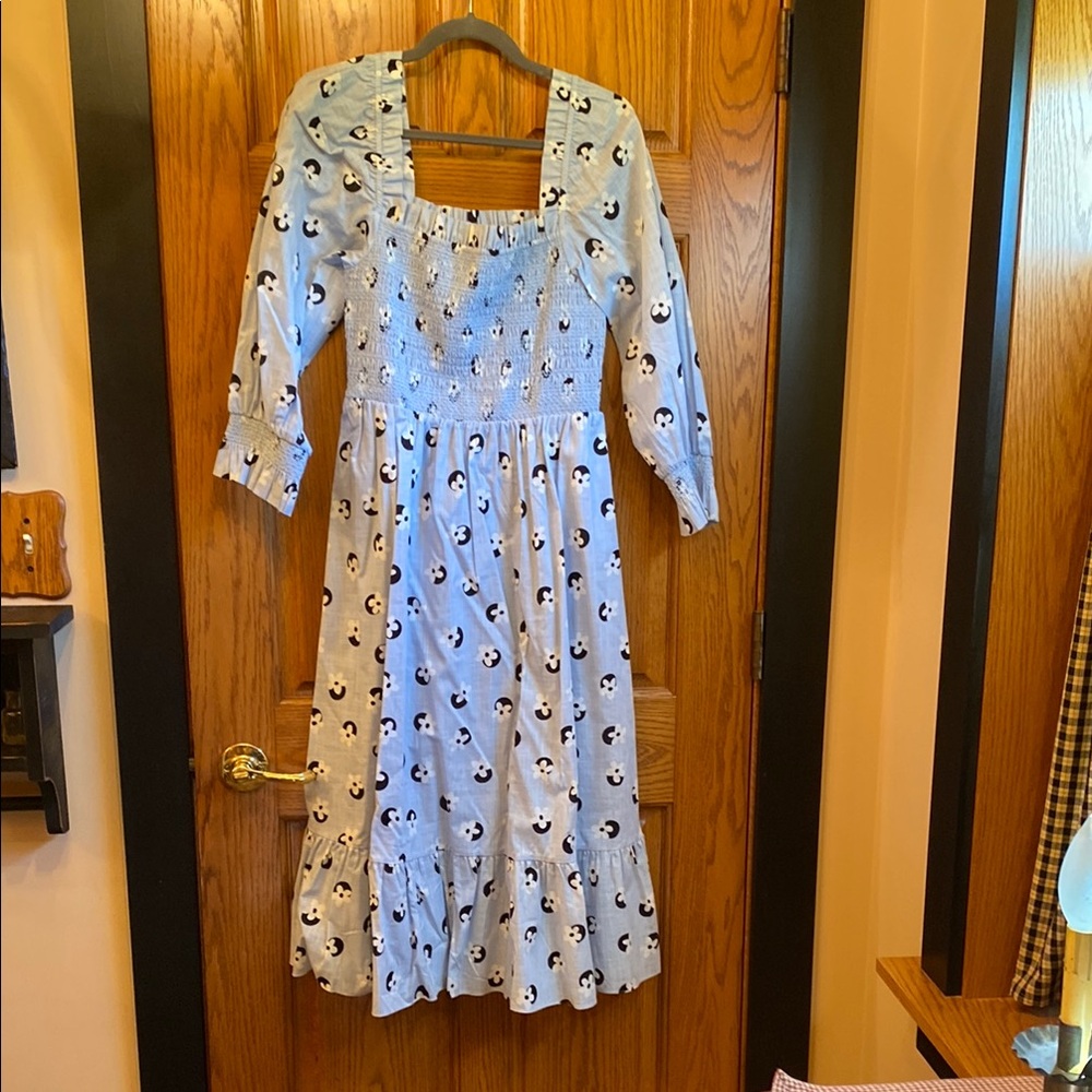 Kate Spade ♠️ Blue Long Sleeve Dress with Flower Print